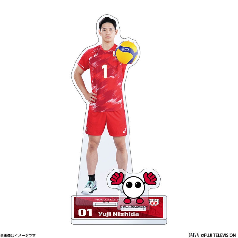 バレーボール 西田 有志 選手 クリアファイル ＆ JTEKT応援グッズ バボちゃんコラボアクリルスタンド #1 西田有志選手 | フジテレビe